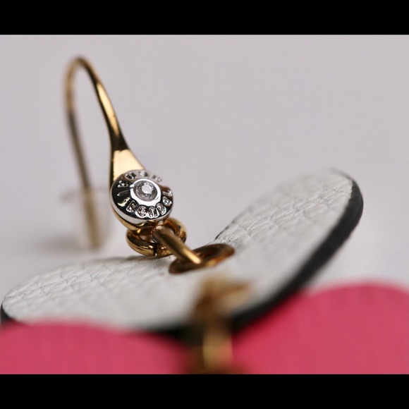 Henri Bendel Leather Heart Earrings - Picture 5 of 8